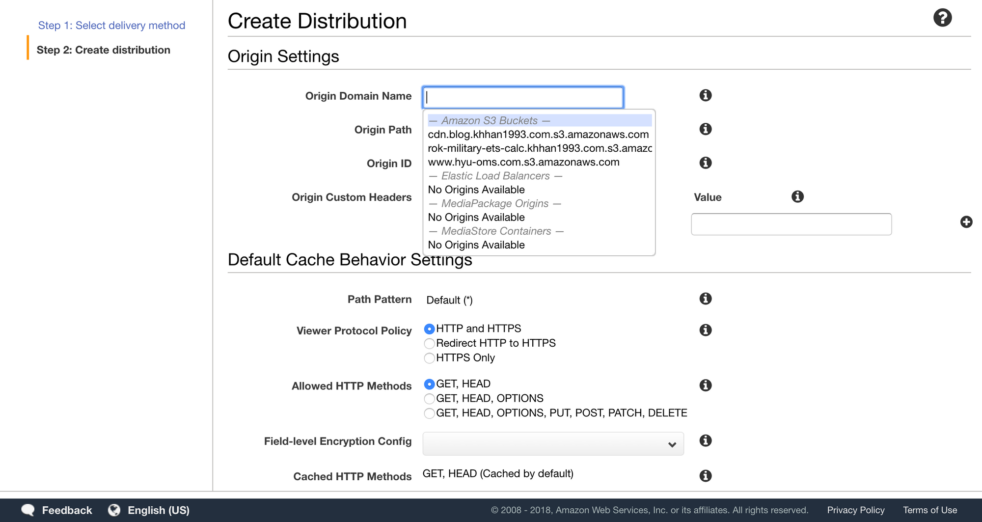 CloudFront Create - 2